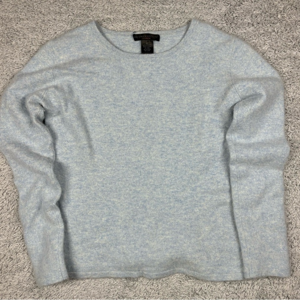 Preswick and Moore Sweater Womens Extra Large Cashmere Demure Modest Baby Blue
